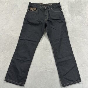 Bare Couture Jeans Men 34 x 30 Straight Baggy Black Denim Y2K Vtg